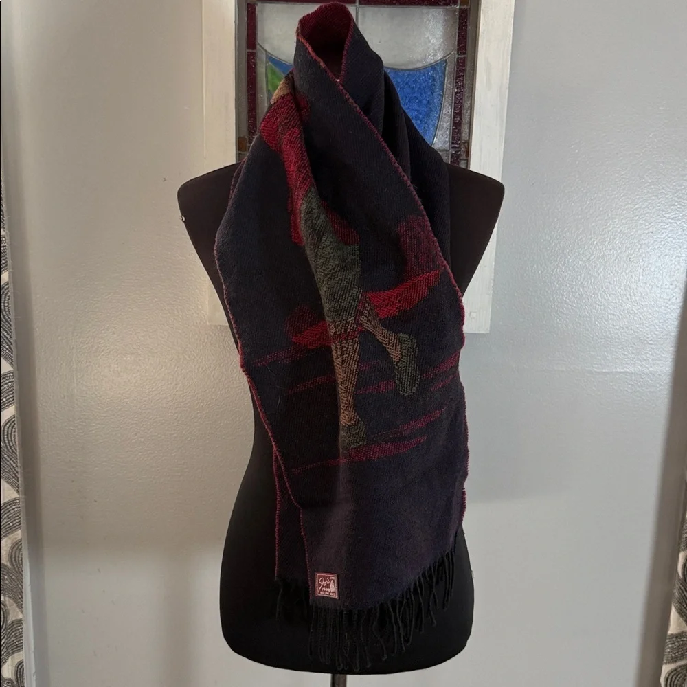 Sharé Vintage 100% Wool Golf Scarf Made in France